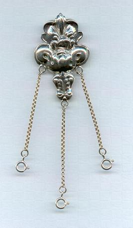 Châtelaine-broche Lys - Argent sterling